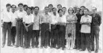 (Từ trái sang không căn cứ hàng trên, hàng dưới) Xuân Diệu (2), Anh Đức (3), Giang Nam (8), Nguyễn Quang Sáng (11), và các nhà văn, nhà thơ tại miền Nam (Ảnh do nhà thơ Giang Nam cung cấp).