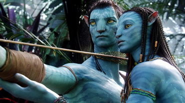 Hai diễn viên chính Sam Worthington và Zoe Saldana trong vai Jack Sully và Neytiri trong Avatar