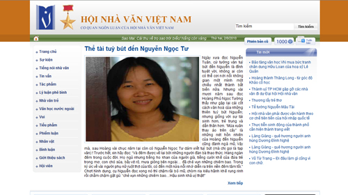 Trang web của Hội Nhà văn Việt Nam