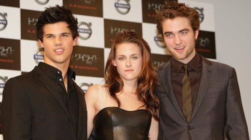 Bộ ba Taylor Lautner - Kristen Stewart - Robert Pattinson (từ trái sang)