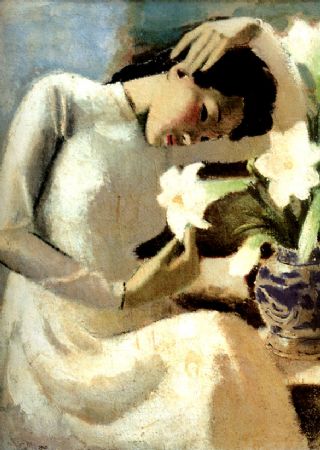 Thiếu nữ bên hoa huệ - Tranh Tô Ngọc Vân