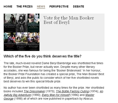 Độc giả có thể vào trang web của Man Booker để bình chọn "giải The Man Booker Best of Beryl"