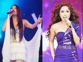 Ca sĩ Mỹ Tâm (phải) và Hồ Quỳnh Hương xuất hiện ngày càng đẹp hơn trên sân khấu