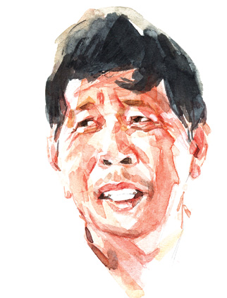 Nhà văn Nguyễn Huy Thiệp qua nét vẽ Hoàng Tường